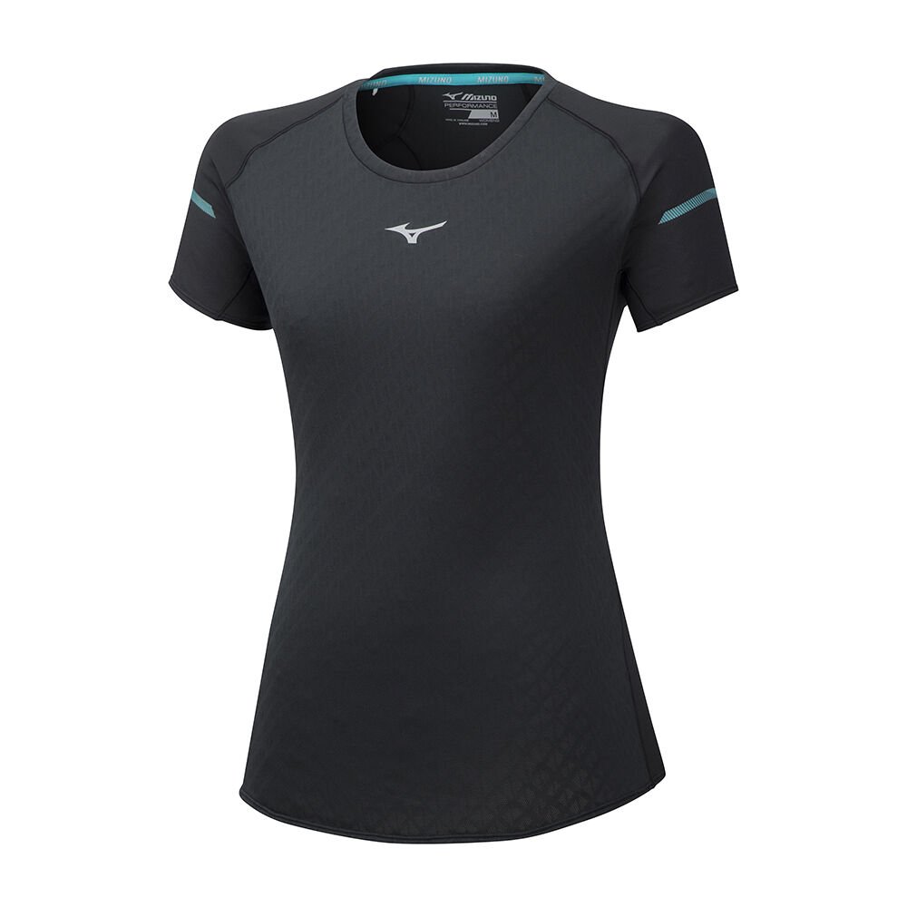 Camisetas Mizuno Alpha Mujer Negras Ofertas XDIT-92153